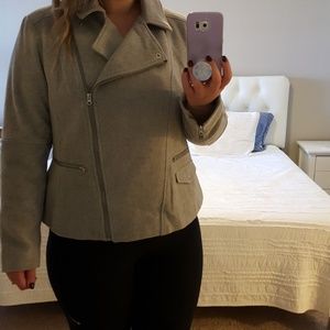 NWOT Jessica London Women's Wool Blend Moto Jacket